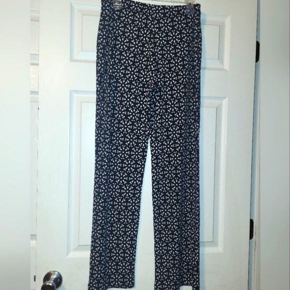 Clara Sunwoo Black White Patterned Straight Leg Pants Size X‎ Large - Picture 1 of 8